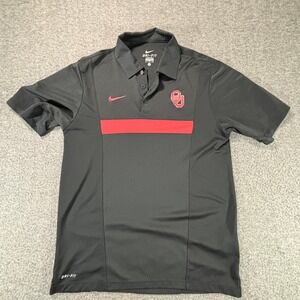 Nike OU Polo Shirt Small Dri-FIT Black‎ Red Oklahoma Sooners Team Golf Coaching